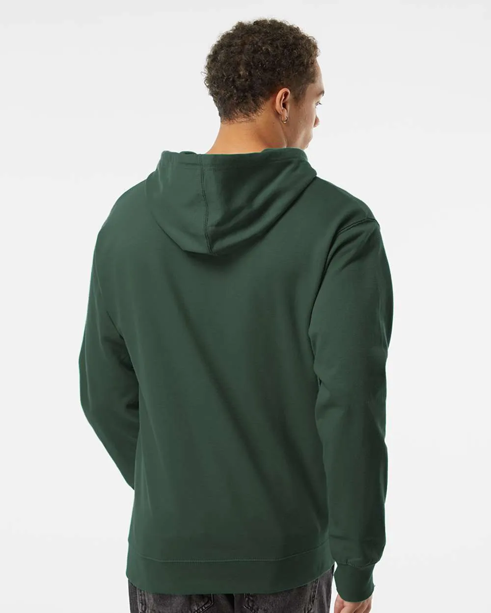 Independent Trading Co. SS4500 Midweight Hoodie in Alpine Green, back