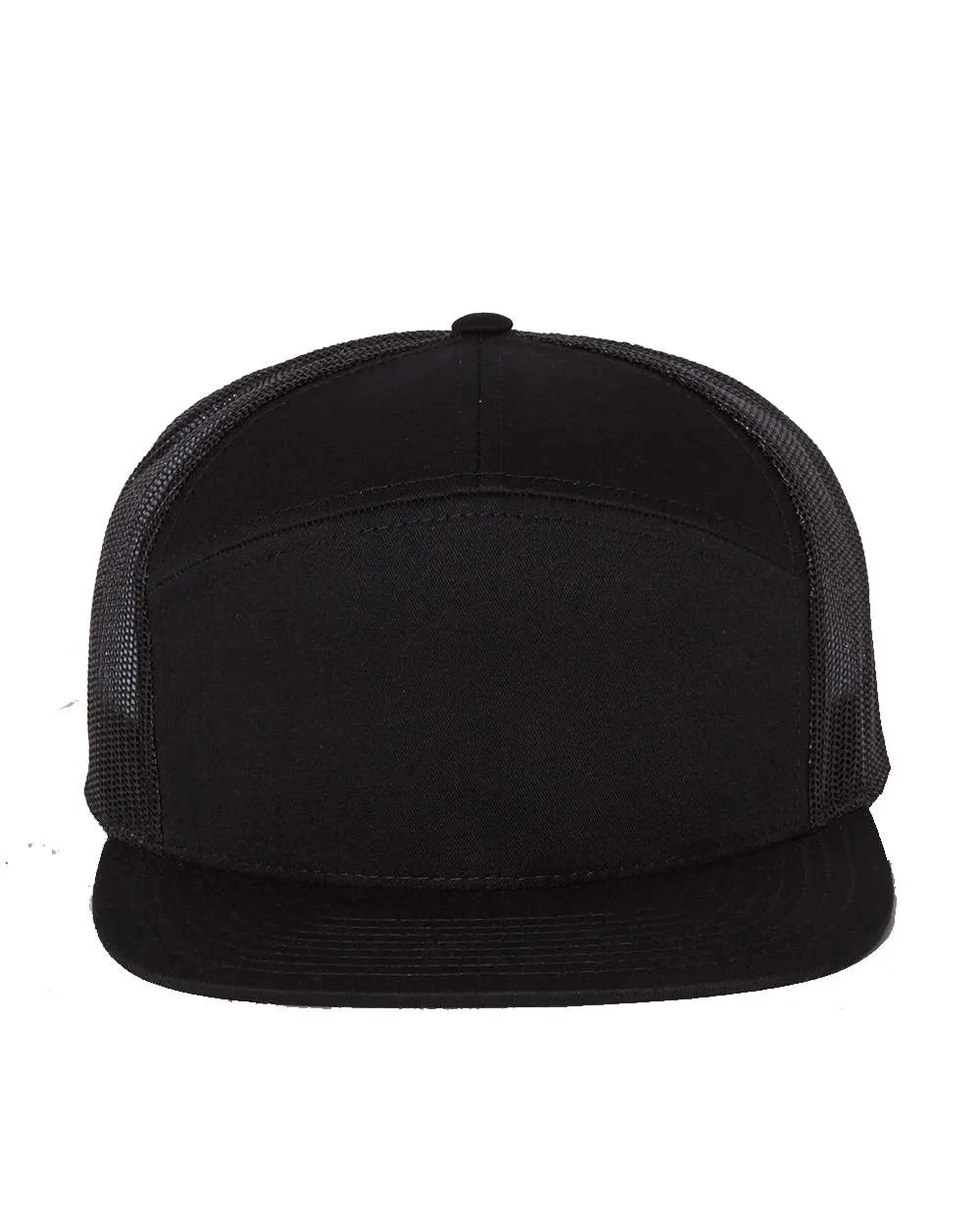 Richardson 168 Seven-Panel Trucker Cap in Black