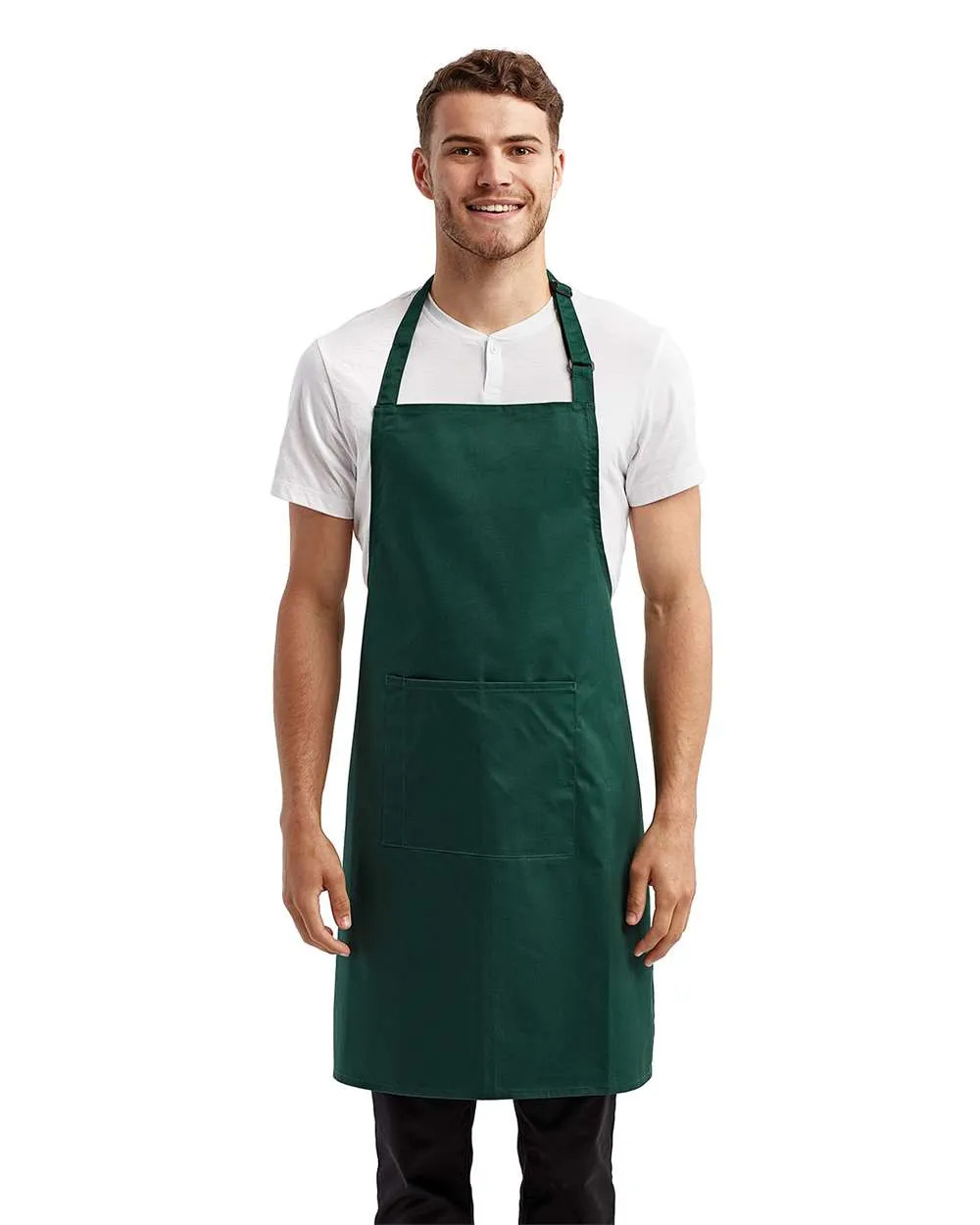 Artisan Collection by Reprime RP154 Pocket Bib Apron in Bottle, front
