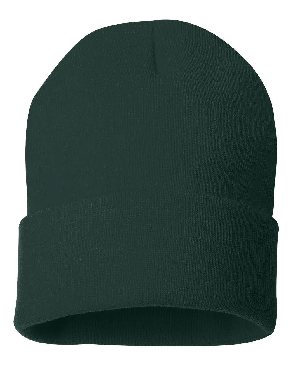Sportsman SP12 12" Cuffed Knit Beanie in Forest Green, front