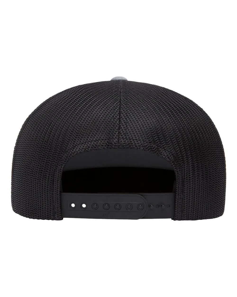 Yupoong 6006 Five-Panel Classic Trucker in Heather/Black, back