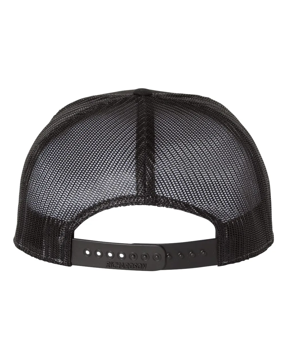 Richardson 168 Seven-Panel Trucker Cap in Heather Grey/Black, back