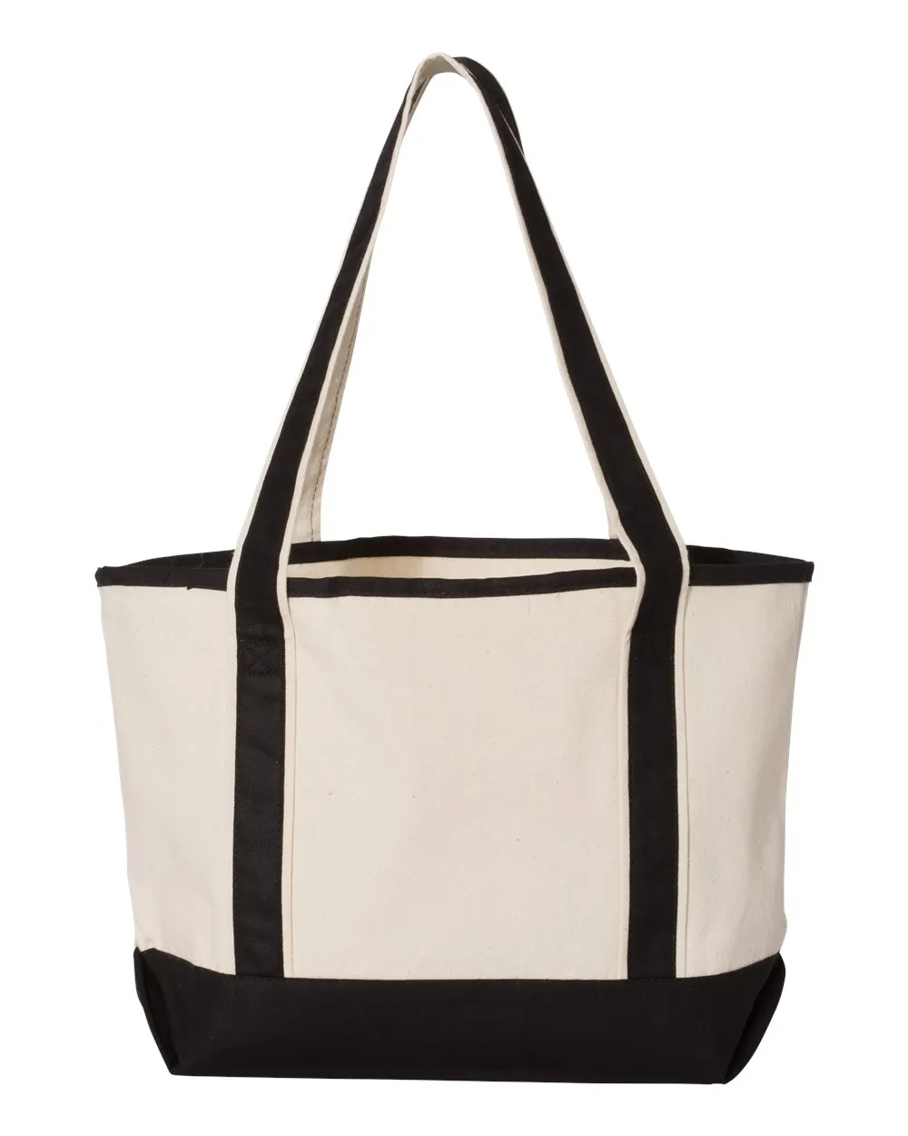 Q-Tees Q125800 20L Small Deluxe Canvas Tote in Natural/Black, back