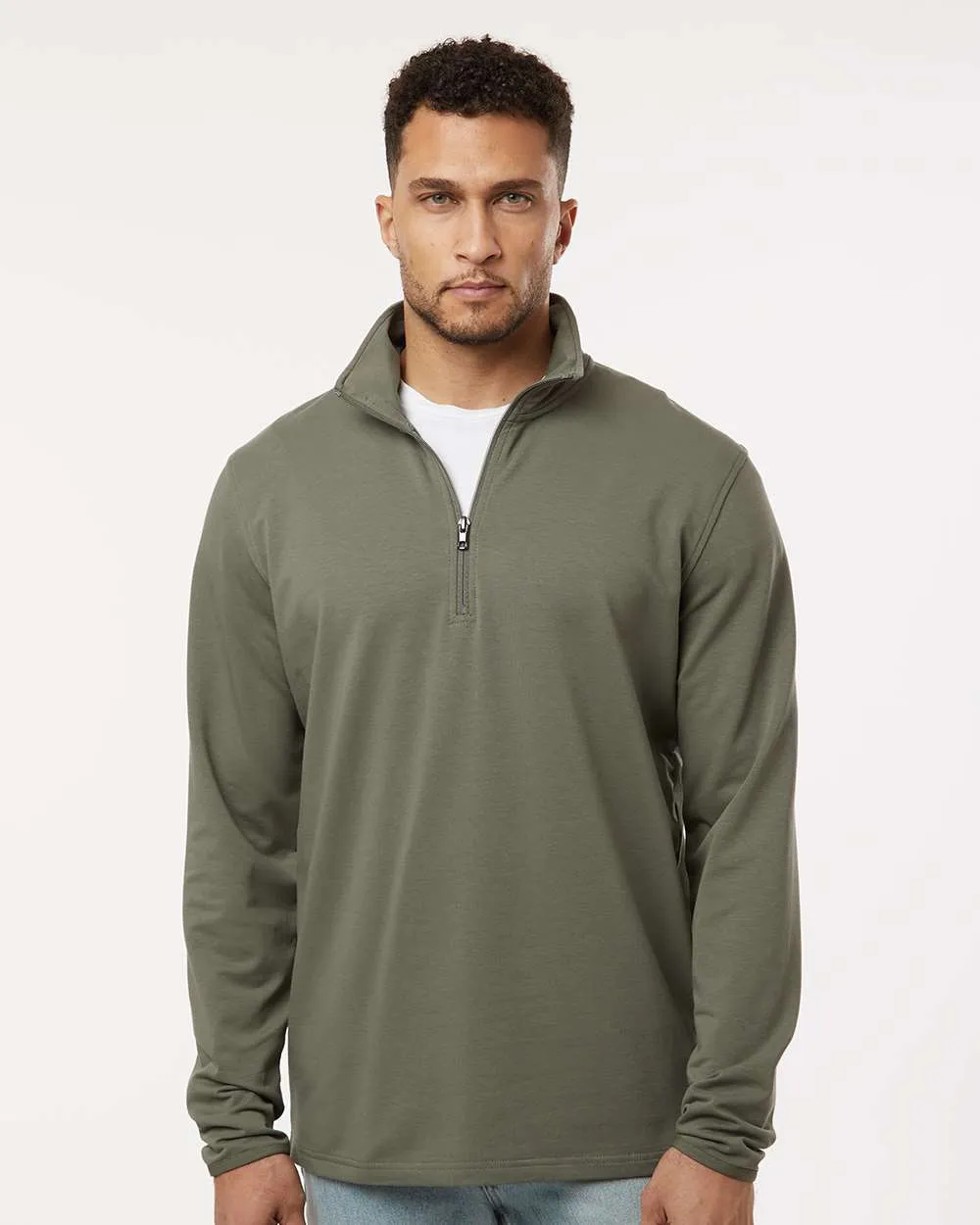 Independent Trading Co. EXP20PQ Perform Quarter-Zip Pullover in Pine, front
