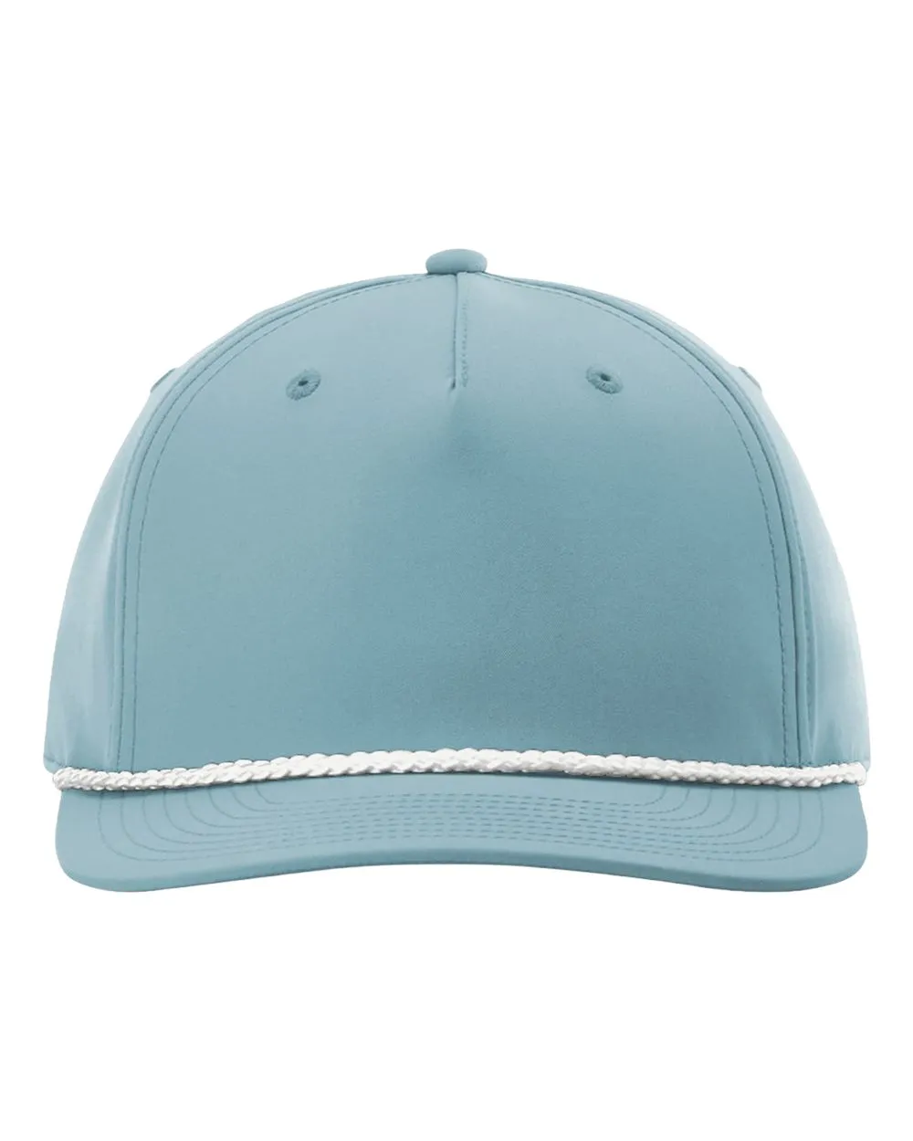 Richardson 258 Five-Panel Classic Rope Cap in Smoke Blue/White, front